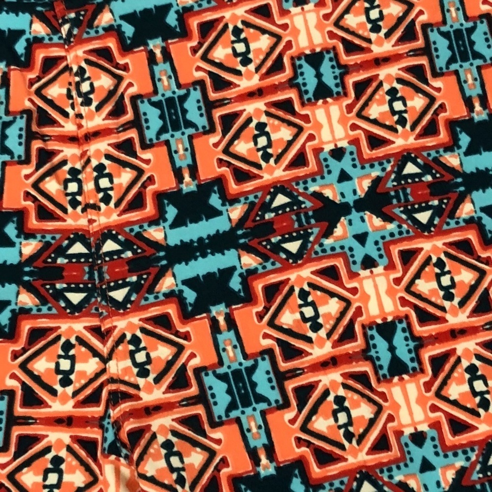 LuLaRoe Black, Red, & Cream Aztec Leggings NWOT - Picture 2 of 4